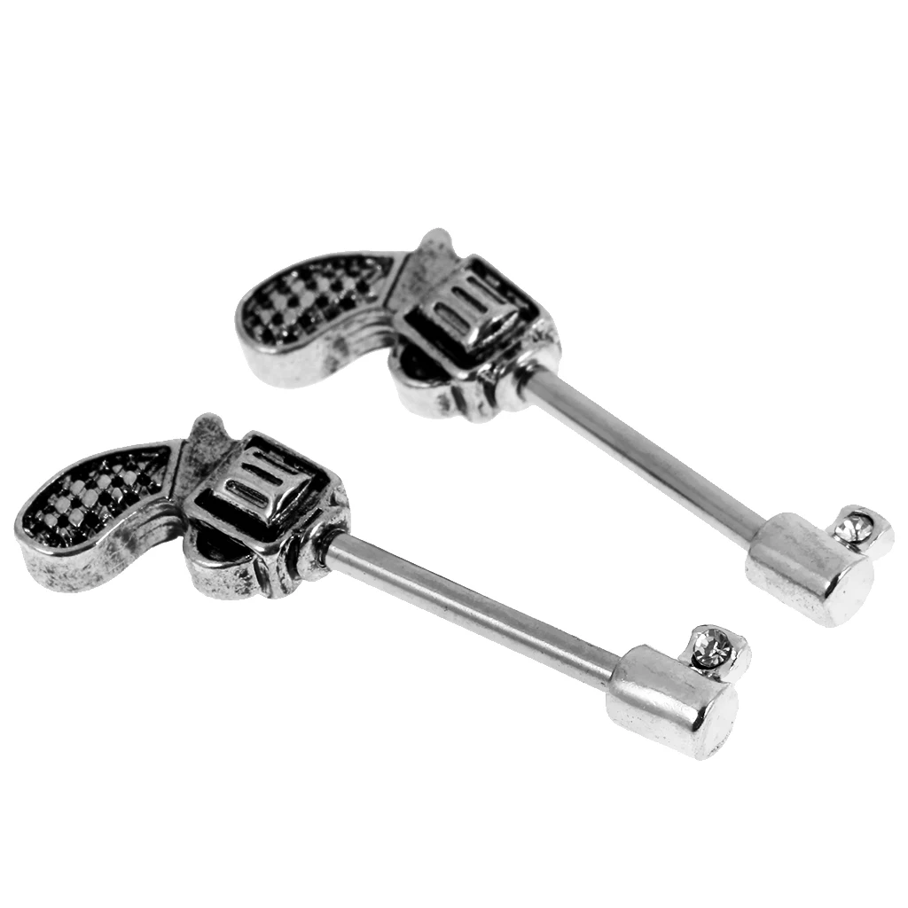 Fashion Nipple Ring Bars Rifle Shape Body Piercing Jewelry Nipple Rings