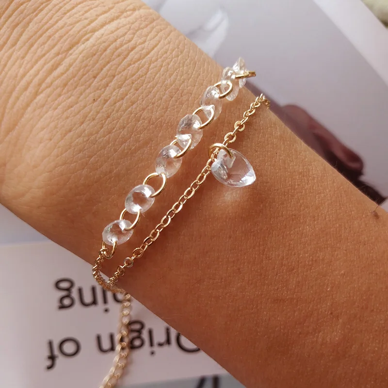 

2019 New Fashion Simple Beautiful Women Rhinestone Crystal Multilayer Bracelet Bangle Fashion Jewelry