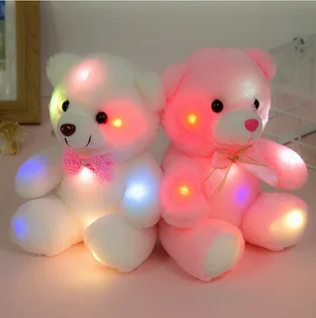 

Children Birthday Girls Glowing Luminous Plush Bear Baby Toys 22CM White Lighting Stuffed Bear Lovely Gifts Toys for Children