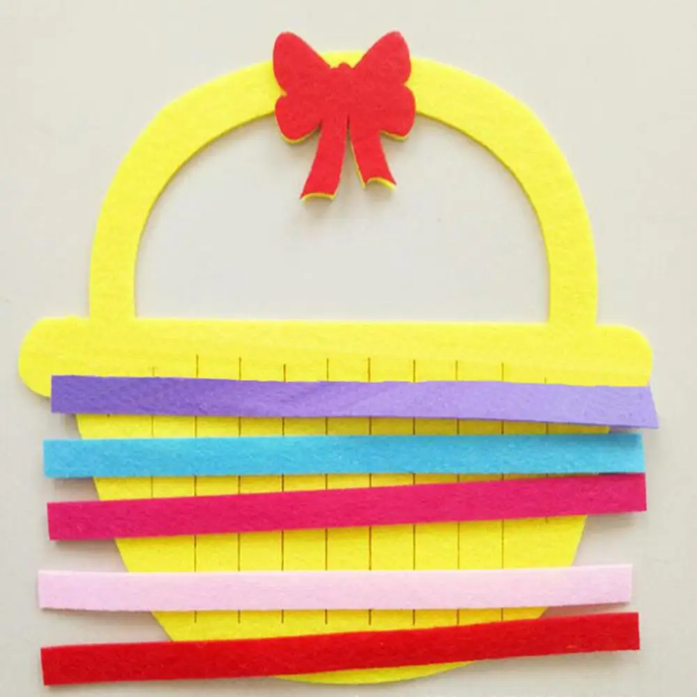 basket Высокое качество красочные DIY креативные Обучающие игрушки ручной работы нетканые детские головоломки руководство Учебная практика руководство - Цвет: basket