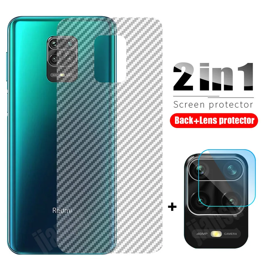 Закаленное стекло для объектива камеры 2 в 1 Xiaomi Redmi Note 9 Pro 9S + Защитная пленка из