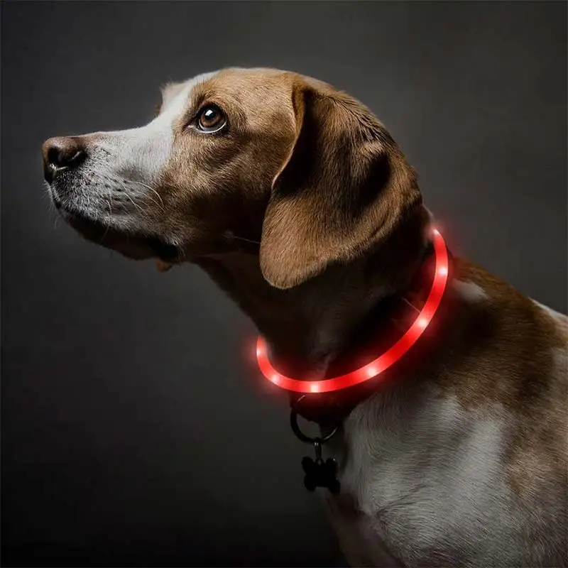 

Rechargeable Dog Collar Pet Dog Collar Night Dog Collars Glowing Luminous USB LED Night Safety Flashing Glow