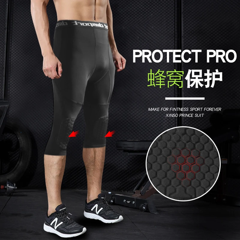 psvteide Mens Padded Compression Tights 