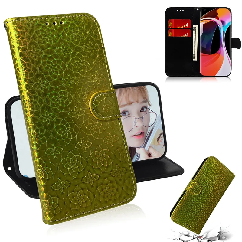 Модный однотонный отражающий флип чехол для телефона защитный кожаный RenMi Note 9 9s 8
