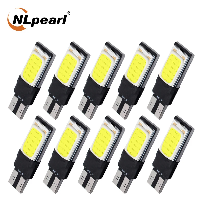 

NLpearl 2X T10 W5W Led Signal Lamp COB Chips 168 194 W5W Led Car Clearance Light Dome Reading Lights Interior Lights 12V White