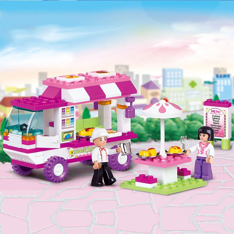 

102pcs Legoinglys City Friends Old Vans Snack House Car Building Blocks Sets Creator Bricks Playmobil Educational Toys For Girls