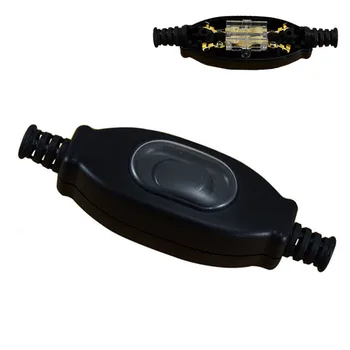 

1PCS IP65 Waterproof In Line Switch Cord 204 Switch Round Wire Silver Contact Double Cut Switch Anti Dust Switch CE 3A 250V