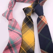 Мужской галстук для колледжа японский узкий выпуск женский студенческий Повседневный 7 см клетчатая рубашка Свадебный хлопок