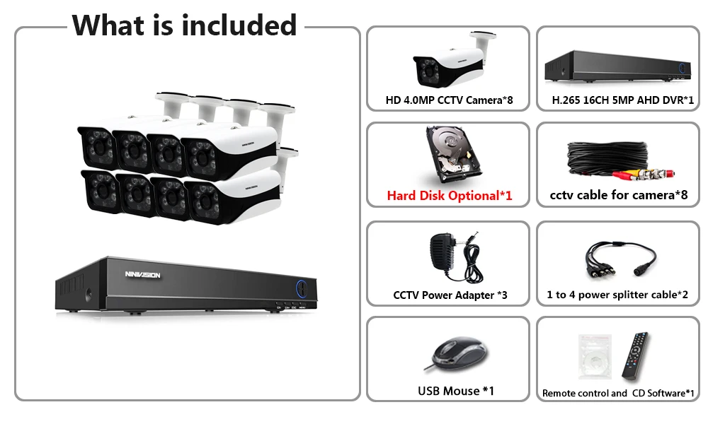 H.265 5MP HDMI AHD CCTV DVR 4.0MP уличная инфракрасная камера видеонаблюдения 16CH CCTV система 2560*1440P металлический корпус камеры наблюдения комплект