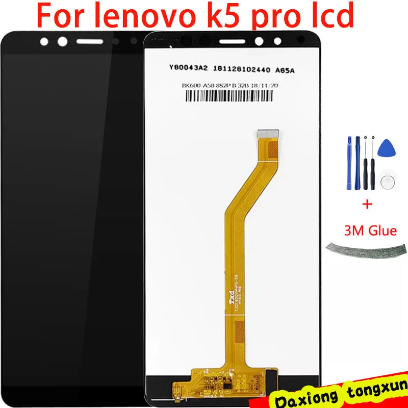 100% Оригинальный ЖК дисплей для Lenovo K5 Pro L38041 сенсорный экран дигитайзер в сборе