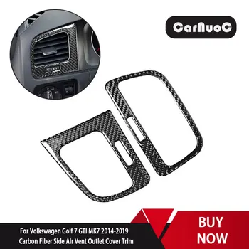 

Car Styling Interior Carbon Fiber Sticker Side Air Vent Outlet Cover Trim Decal Accessories For VW Golf 7 GTI MK7 2014-2019