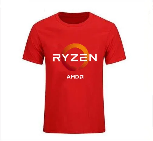 Новая популярная черная футболка Amd Gaming Ryzen Cpu 2 для мужчин, Размеры S 3Xl, крутая Повседневная футболка Pride, Мужская футболка унисекс, новая модная футболка свободного кроя - Цвет: Красный