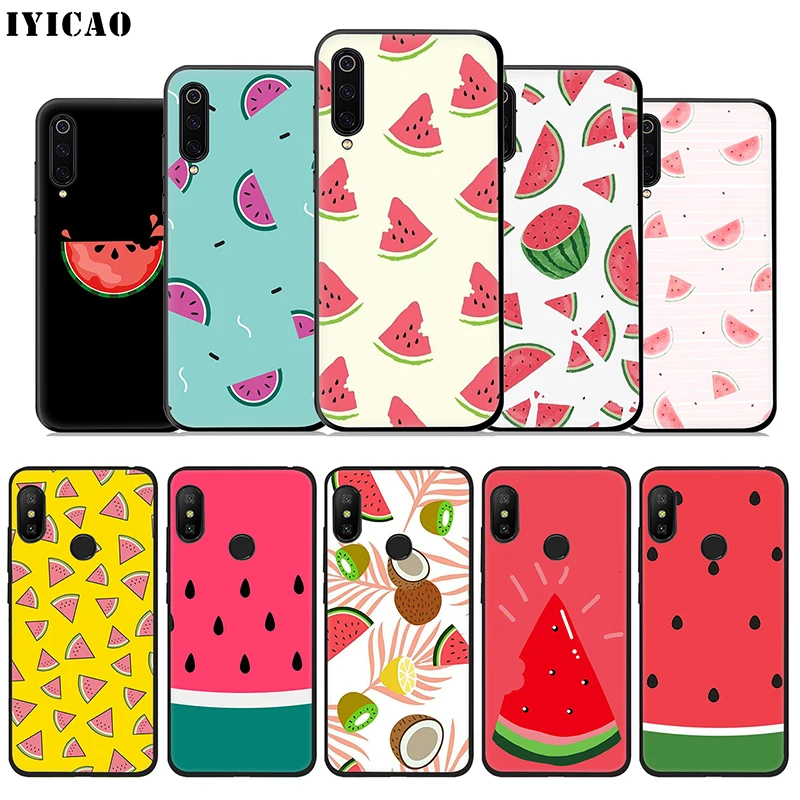 IYICAO Cartoon Fruit Watermelon Soft Case for Xiaomi Mi A3 A2 A1 10 9T CC9E CC9 9 8 6 Se Lite F1 5X 6X MiA1 MiA2 MiA3 |