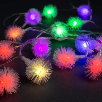 

Garland "Thread" 3 m with attachments "Hedgehogs", IP20, transparent thread, 20 LED, multi glow, fixing, USB