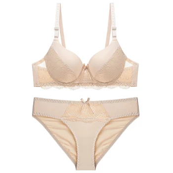 

Women Lingerie Set Thin Embroidery Push Up Bra Set Sexy Lace Patchwork Underwear Set Floral Bras For Women Bra And Panties
