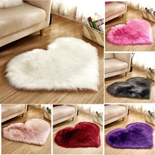 Мягкий Противоскользящий ворсистый, пушистый ковер в форме сердца для спальни