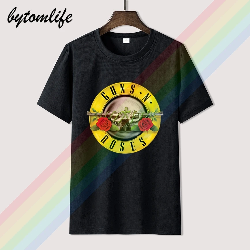 Футболка Guns N Roses мужская летняя черная 100% хлопок с коротким рукавом Популярные