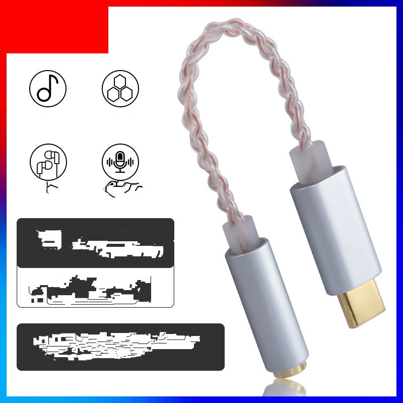 USBC Type C to 3.5mm Audio Jack Active DAC Headphone Adapter Convert