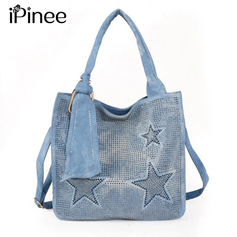 

iPinee Luxury Rivet Star Handbags Women Bags Designer Crossbody Bags for Women 2021 New High Quality Denim Tote Bag Bolsa