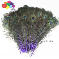Темно-фиолетовые Перья павлина 16-18 дюймов длиной 40-45 см 100 штук в упаковке