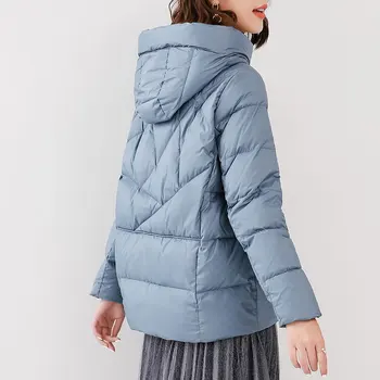 

Women's Down Jacket Hooded White Duck Down Coat Winter Autumn Light Puffer Jacket Doudoune Femme Hiver WD1Y19118 KJ3677