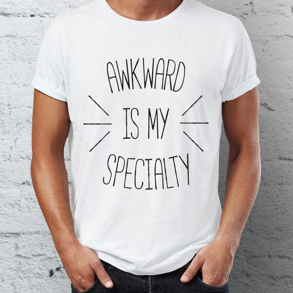 

Men's T Shirt Awkward Is My Specialty Funny Quote Guy's Tee