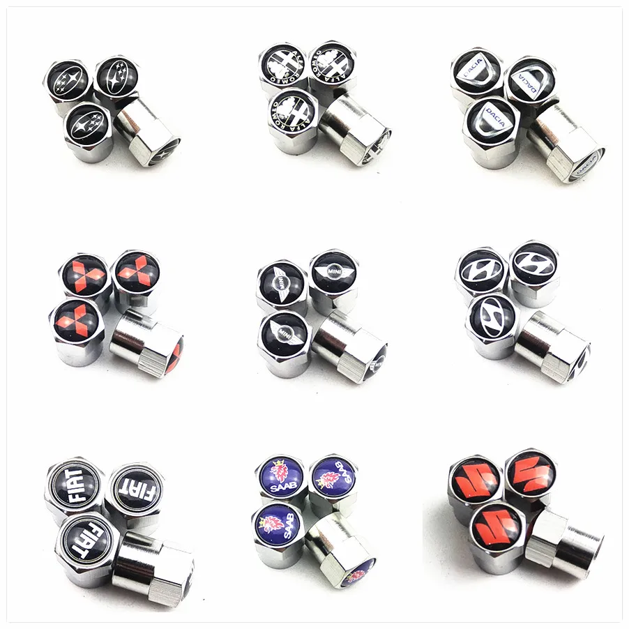 

4pcs New Metal Wheel Tire Valve Caps For mazda Honda Renault TOYOTA Opel golf SKODA Audi BMW Fiat benz Car Accessories