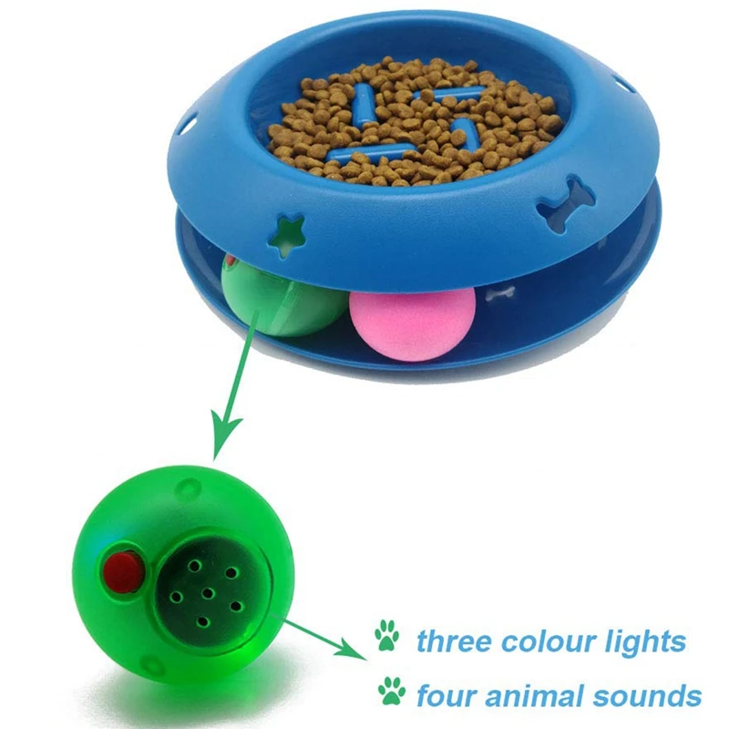 Медленная кормушка миска для питомцев забавная Интерактивная скребок миска для кошек и собак башня трека IQ лакомство Шариковая игрушка Stop Bloat медленная миска для еды миска для кормления