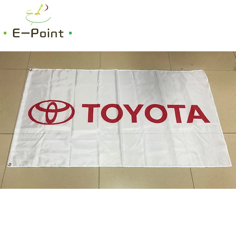 Японский Автомобильный флаг TOYOTA размер 2 фута * 3 (60*90 см) 5 футов (90*150