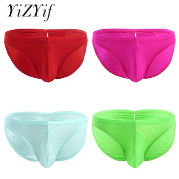 

Mens Lingerie Briefs Underwear Underpants with Bulge Pouch Bikini Sissy Panties Solid Color Gay Men Underwear Nightwear