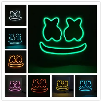 

DIY EVA DJ EL Wire LED Helmet Mask Light Cosplay Prop Halloween Mask Full Face Cosplay Prop Halloween Party Bar Masks Night Lamp