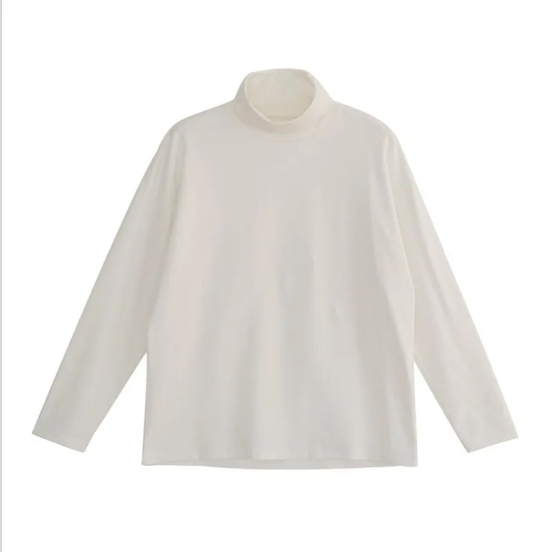 Autumn Winter New Woman Tshirts Long Sleeve Korean Style Fashion Simple Slimming Solid Turtleneck Base Sexy Tops Cotton Soft