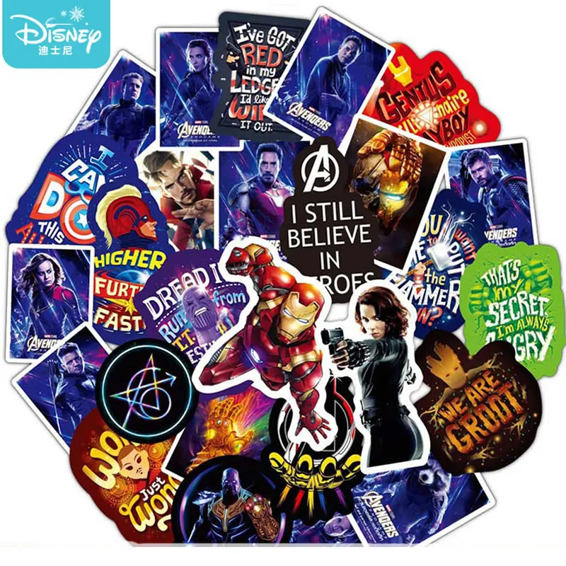 Наклейки Disney Мстители 10/50 шт. классные водонепроницаемые наклейки с Железным