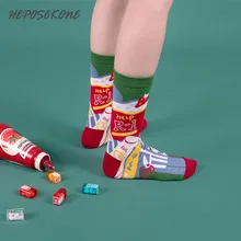 Осень/зима продукт японского искусства Харадзюку хип-хоп забавные носки креативные Мультяшные носки индивидуальные милые повседневные женские носки