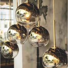 Серебряное золото стекло освещение люстра освещение Ресторан сочетание подвесные светильники lamparas de techo colgante модерана