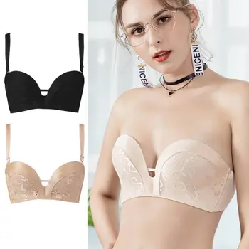 

Lingerie Set Fashion Women Anti-slip Smooth No Trace No Steel Ring Gathered Sexy Bra Strapless Invisible Tube Seamless Bra Top