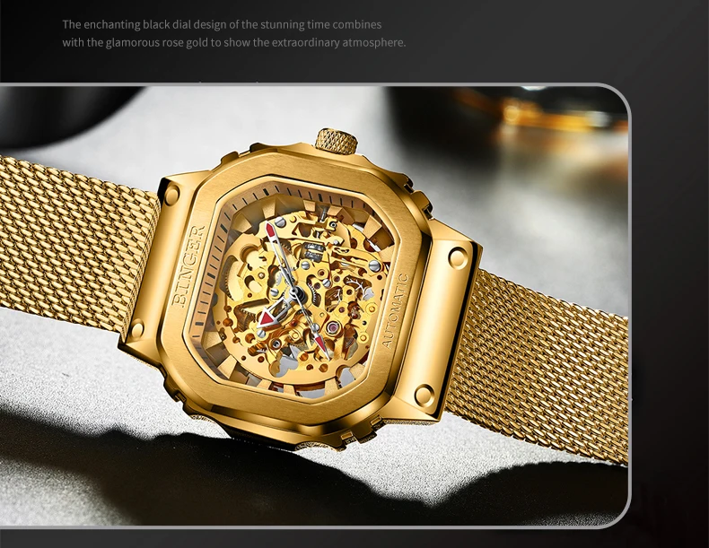 Швейцарские BINGER часы, мужские автоматические механические часы, люксовый бренд, скелет, Tourbillon, наручные часы, водонепроницаемые, Reloj Hombre