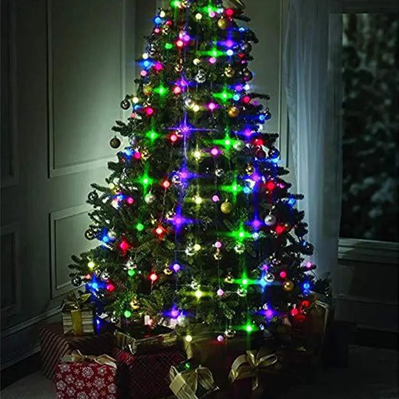 Светильник на рождественскую елку, гирлянда, 48/64 Led Rgb шары, 1,5 м, регулятор, мигающий светильник, для помещений, фея, свадебное украшение, красочный фонарь