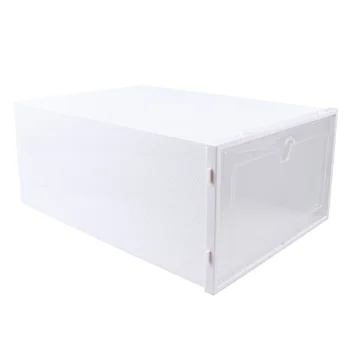 

10pcs Plastic Drawer Type Storage Box Portable Storage Case Organizer with Round Hole Shoes Holder(White)