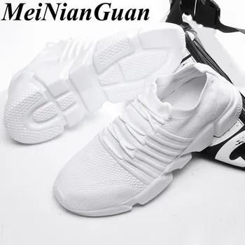 

Unisex Shoes for Men Big Size Sneakers Male Fly Weaving Shoes Man White Casual Shoes Low Top Sock Shoe Four Seasons Mens Shoe K8