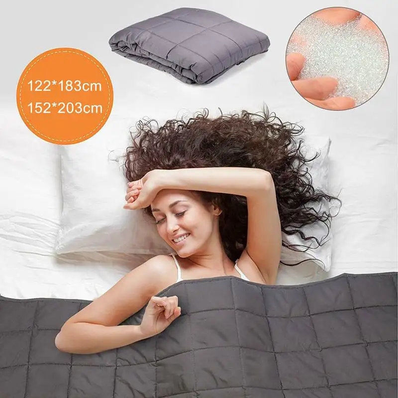 

Premium Cotton 1-Piece Adult Weighted Blanket for Decompression Sleep Aid Pressure Weighted Sleep Helper for Anxiety Insomnia