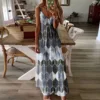 Summer Women Dresses Ladies V Neck Sleeveless Casual Printed Camisole Long Dress for Women 2021 Fashion Loose A-Line Dress 4