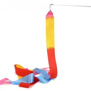 

4m Rhythmic Gym Dance Dancing Gymnastics Ribbon Streamer Baton Twirling Rod Silk