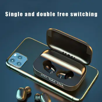 

TWS Bluetooth 5.0 Earphones 2200mAh Charging Box Wireless 9D Stereo Sports Waterproof Earbuds Headsets With Microphone