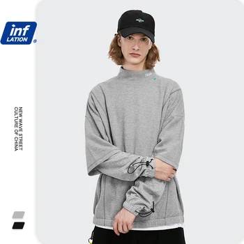 

INFLATION Harajuku Long Sleeve T-shirt Men 2020 Autumn Fashion Oversized Fake Two Pieces Tshirt Boy Casual Hip Hop T-shirt 1915W