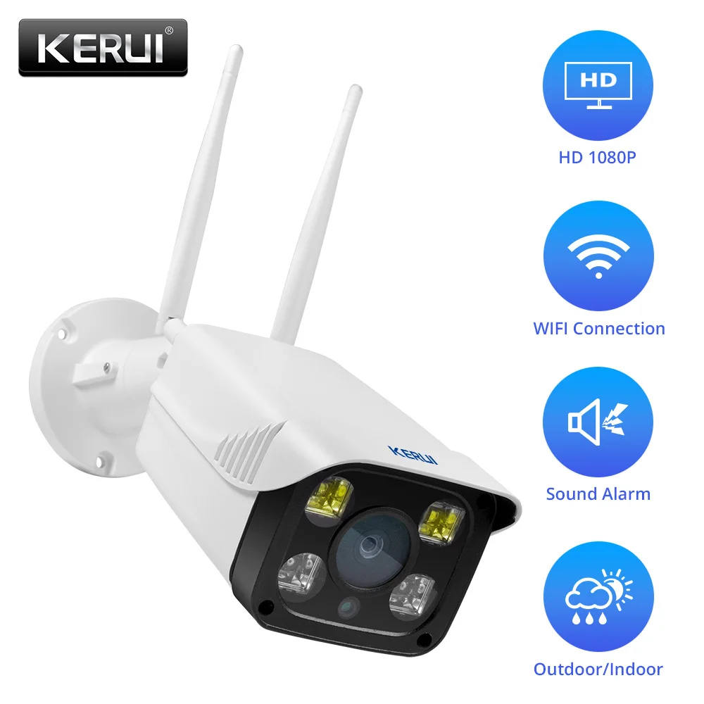 KERUI, 1080 P, Full HD, уличная, водонепроницаемая, WiFi, IP камера, домашняя, безопасность, камера наблюдения с ночным видением, облачное хранилище
