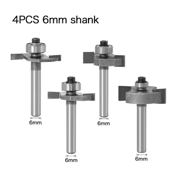 

6mm Shank Ball Bearing T-Slot T-Track Slotting Cutter Router Bits Set Woodworking Rotary Cutting Tool Accessories