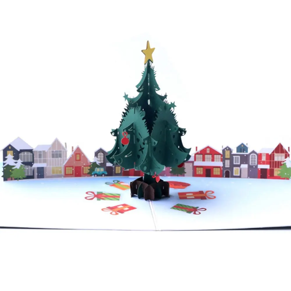 Красивые 3D карты Бумага Рождество Санта Клаус поздравительные открытки подарки открытка-раскладушка похожая на настоящую ручной работы сувениры на день рождения праздник