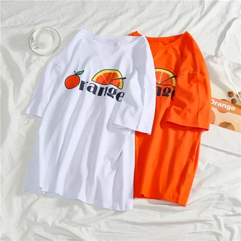 

Short-sleeved Women T-shirt Korean Loose Casual Letter Print Tops Femael O-neck White T-shirt Summer Harajuku Tee Shirt Cute Top