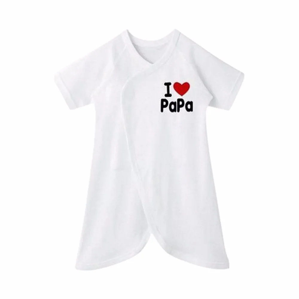 Удобный хлопковый комбинезон с буквенным принтом для новорожденных; одежда белого цвета
